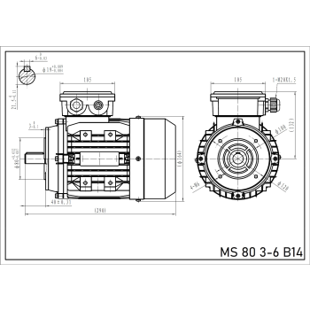Silnik elektryczny 0,75kW 900 obr/min. 80 B14